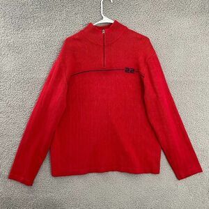 VTG Hollister 22 Sweater Men‎ L Red 1/4 Zip Pullover